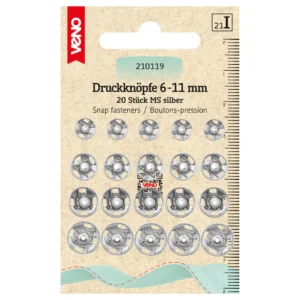 Veno trykknapper sølv 6-11 mm