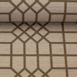 Kraftig lærred lyst m/ khaki grafisk print