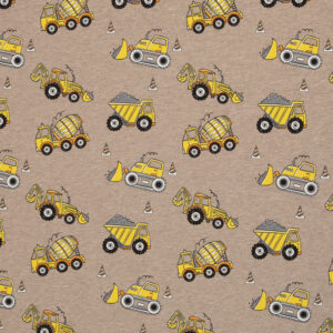 Isoli gule arbejdsmaskiner på meleret lys brun