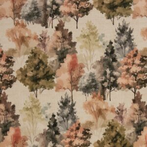 Kraftig lærred khaki/rosa træer