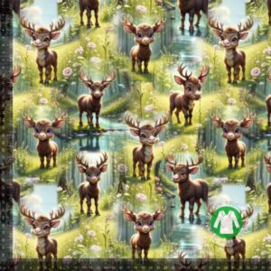 Bomuldsjersey små elge i skoven