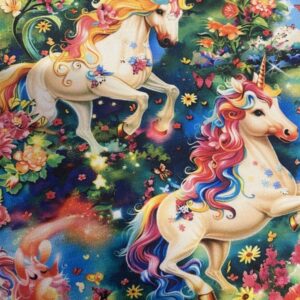 Bomuldsjersey farverige enhjørning