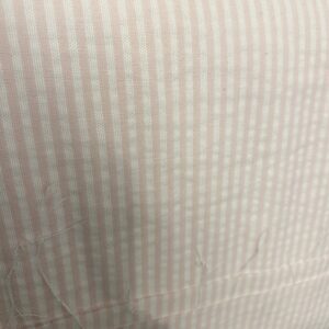 Bomuld bæk & bølge smalle striber lyserød/hvid