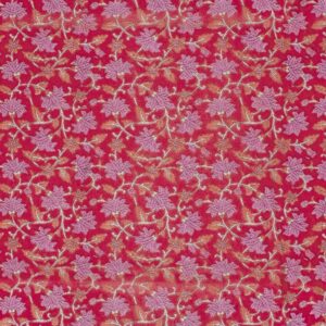 Indisk bomuld voile pink m/lyserøde blomster