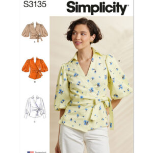 Simplicity 3135 Y5 - Bluse m/ bindebånd