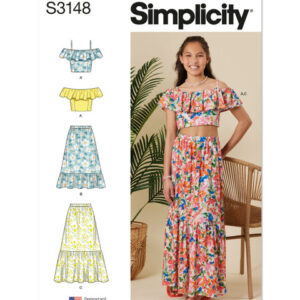 Simplicity 3148 A - Top og nederdel