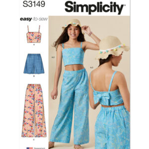 Simplicity 3149 A - Top, shorts og vidde bukser