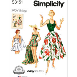 Simplicity 3151 Y5 - Badedragt og nederdel 50'er vintage
