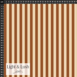 Light & Lush lodrette brede striber cognac/beige