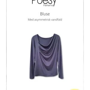 Bluse med asymetrisk vandfald 1037