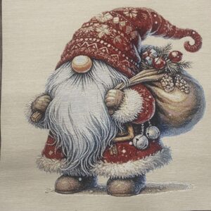 Panel gobelin jule nisse med gavesæk