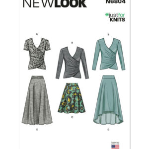 New Look 6804 - Nederdel og draperet bluse