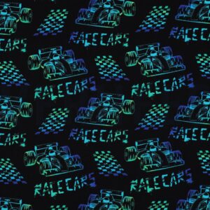 Bomuldsjersey racerbiler på sort