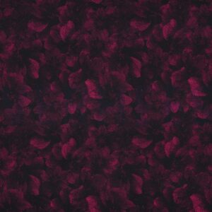 Kraftig viscose m/ stræk sort m/ fuchia blomster