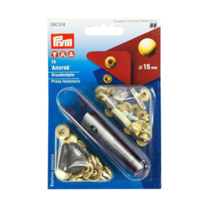 Prym trykknapper anorak guld 15 mm