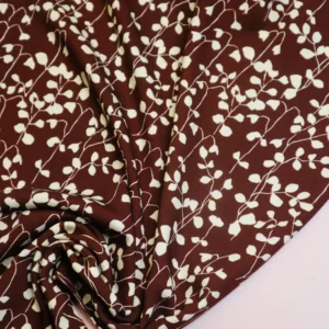 Viscose brun m/ hvide blomster