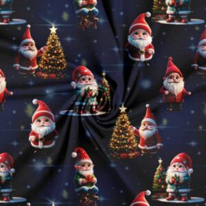 Bomuldsjersey julemænd på marine