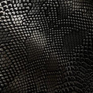 Imiteret læder sort m/ sølv slangeskindsprint