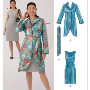 New Look 6809 - Kjole og frakke m/ bindebånd