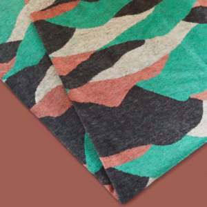 Strik børstet bomuld organiske grøn, grå, rust