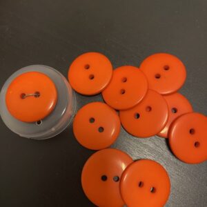 Pose 8 stk knapper - plastik orange 20 mm